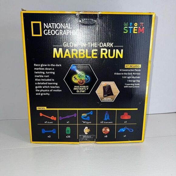 National Geographic Marble Run Glow in the Dark New Set Open Box Includes Bag - Picture 3 of 7
